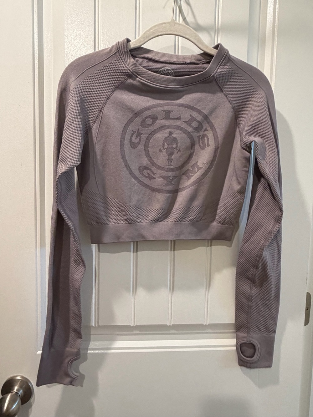 Women's Gold’s Gym Cropped Seamless Long-Sleeve Top - Dusty Mauve